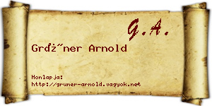 Grüner Arnold névjegykártya